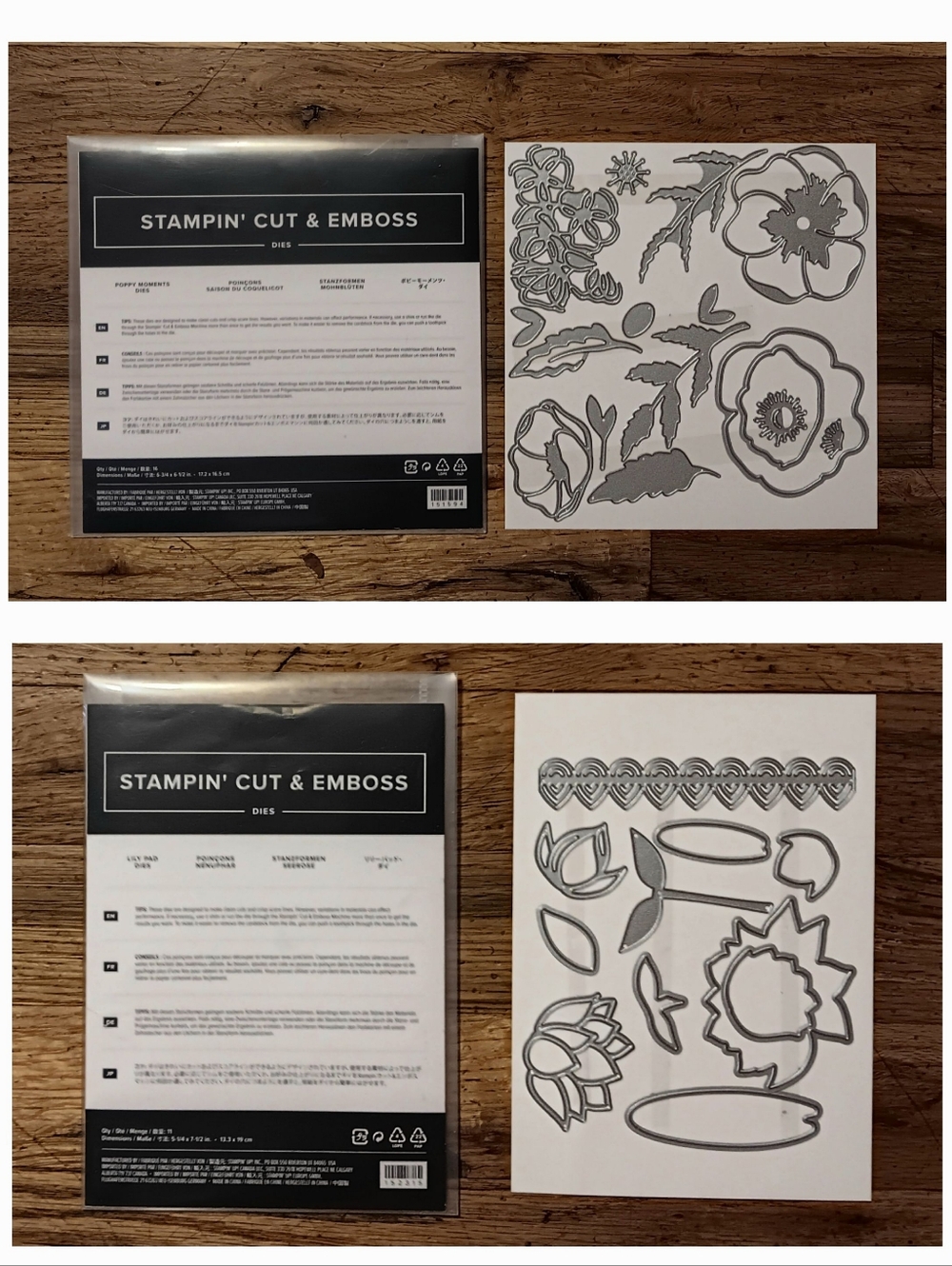 Stampin' Up Poppy Moments & Lilly Pads Thinlits Die Set NEW